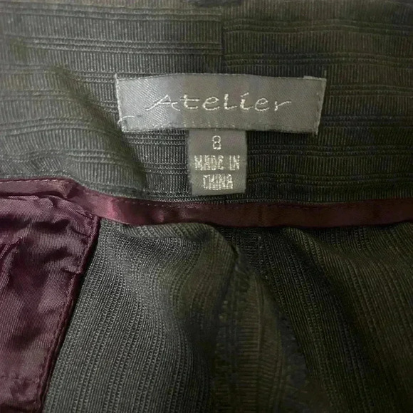 Atelier Gray Straight Leg Two Button Dress Pants Size 8 - Picture 2 of 5